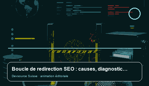 Animation consacrée à « Boucle de redirection SEO : causes, diagnostic et solutions »