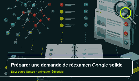 Animation consacrée à « Demande de réexamen Google : produire un dossier factuel et… »