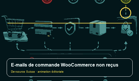 Animation consacrée à « E-mails WooCommerce absents : séparer génération, transport et… »