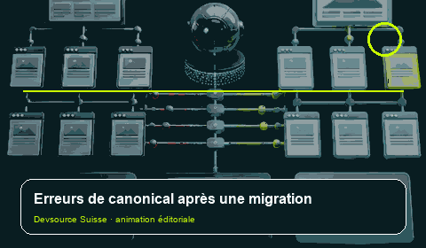 Animation consacrée à « Canonical erronée après migration : aligner HTML, sitemap et… »