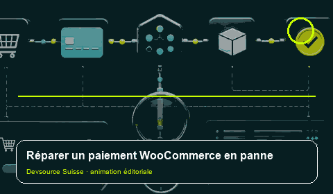 Animation consacrée à « Paiement WooCommerce bloqué : rapprocher commande, passerelle et… »