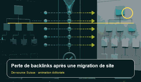 Animation consacrée à « Backlinks perdus après migration : suivre chaque lien jusqu’à sa… »