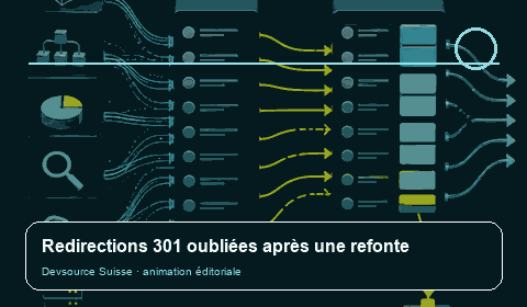 Animation consacrée à « Redirections 301 manquantes : reconstruire la carte ancienne vers… »