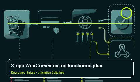 Animation consacrée à « Stripe pour WooCommerce en panne : suivre PaymentIntent et webhook »