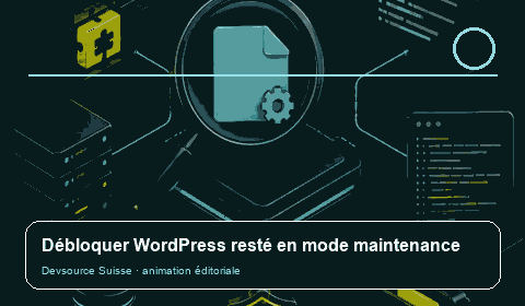 Animation consacrée à « Mode maintenance WordPress bloqué : vérifier le verrou avant de… »