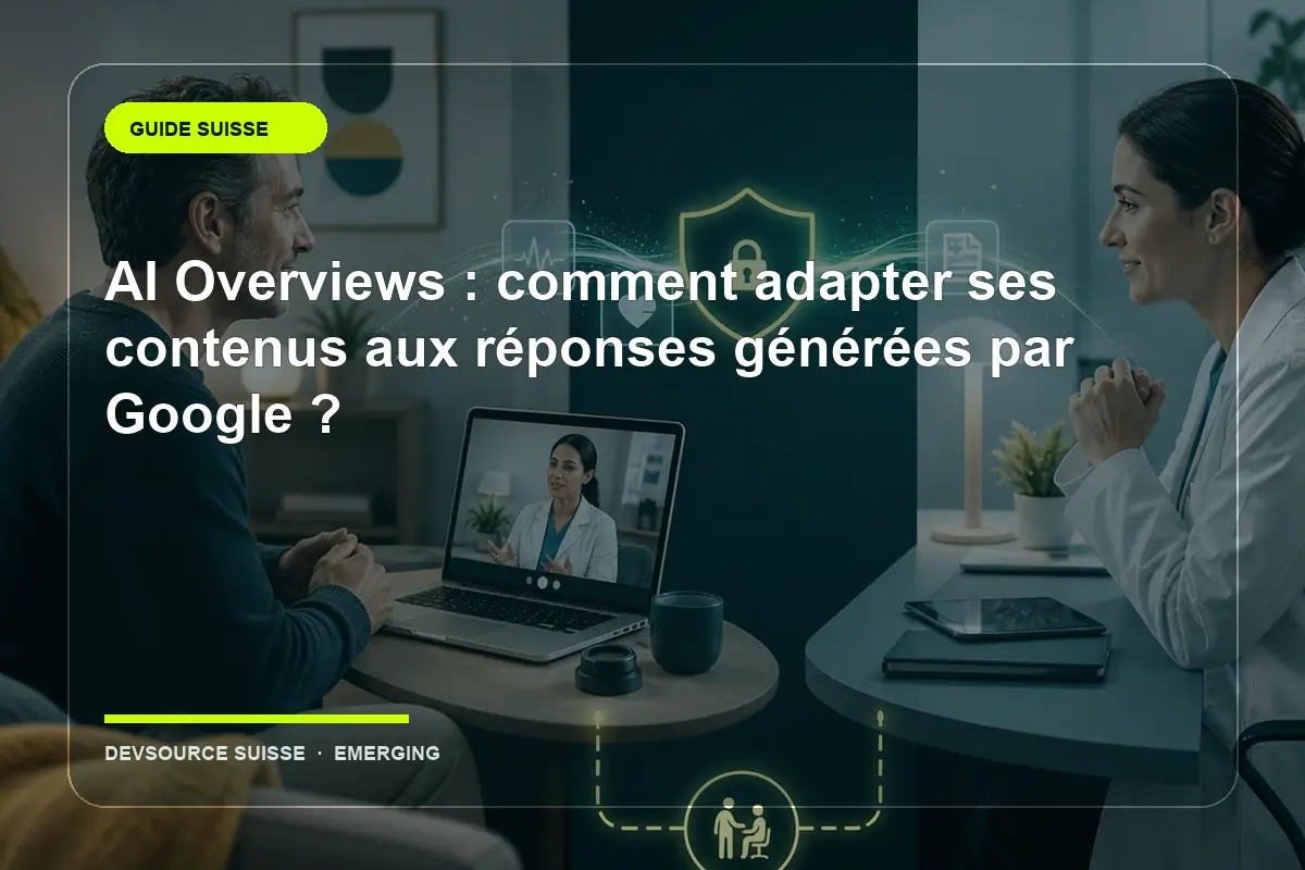 Illustration suisse de l’article « AI Overviews : comment adapter ses contenus aux réponses générées par Google ? »
