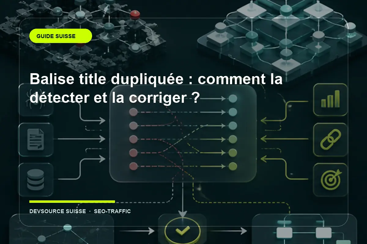 Illustration suisse de l’article « Balise title dupliquée : comment la détecter et la corriger ? »