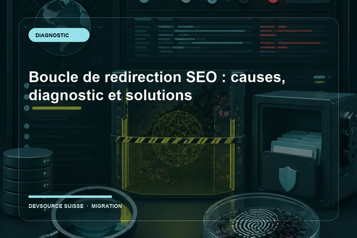 Diagnostic pour « Boucle de redirection SEO : causes, diagnostic et solutions » dans le contexte d’un site suisse