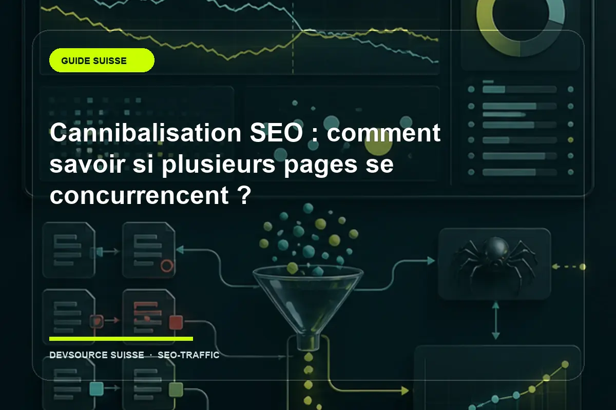 Illustration suisse de l’article « Cannibalisation SEO : comment savoir si plusieurs pages se concurrencent ? »