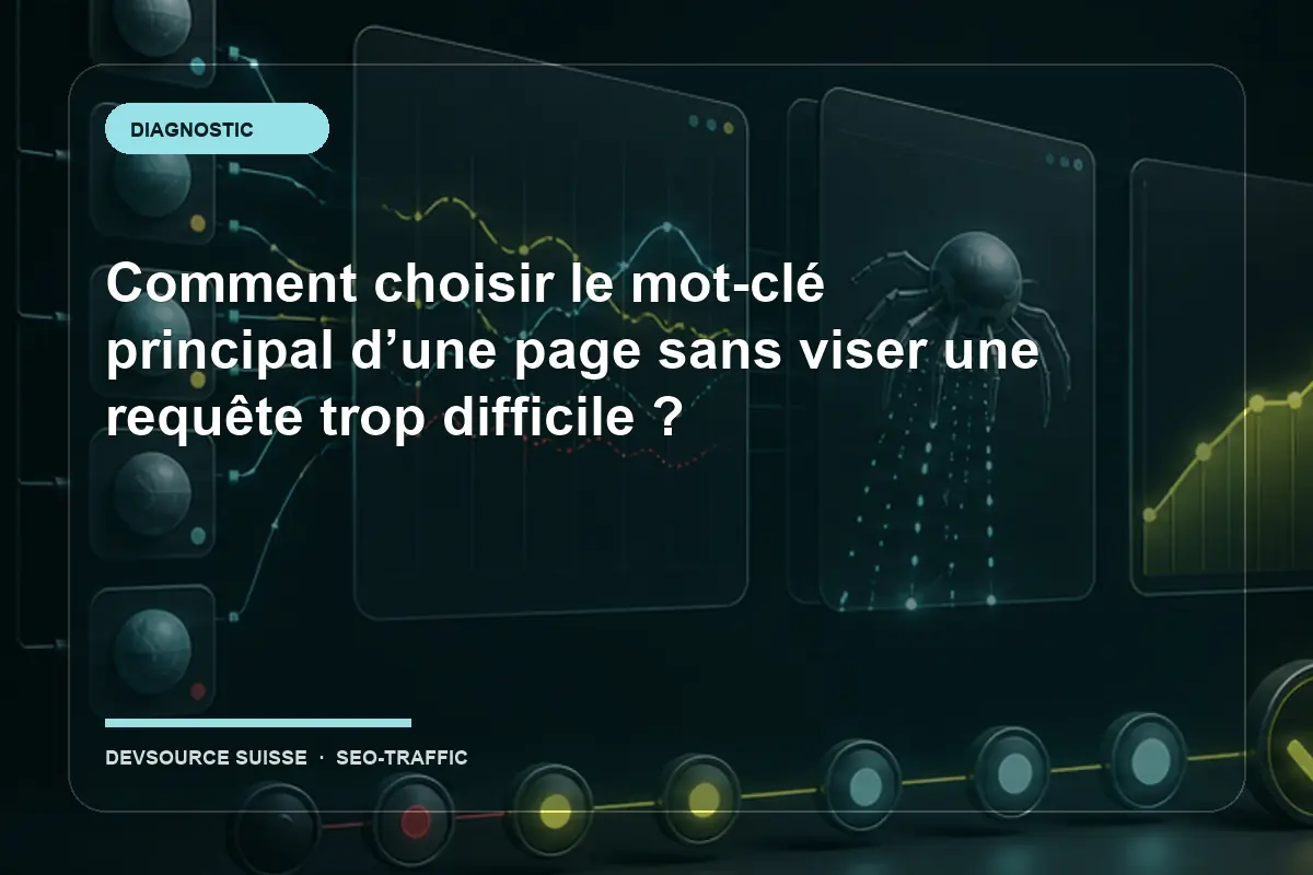 Diagnostic pour « Comment choisir le mot-clé principal d’une page sans viser une… » dans le contexte d’un site suisse