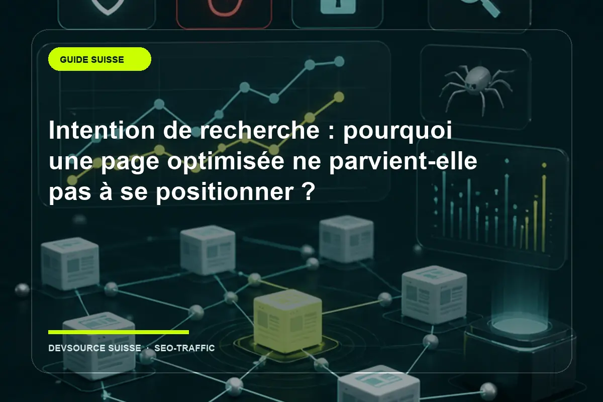 Illustration suisse de l’article « Intention de recherche : pourquoi une page optimisée ne parvient-elle pas à se positionner ? »