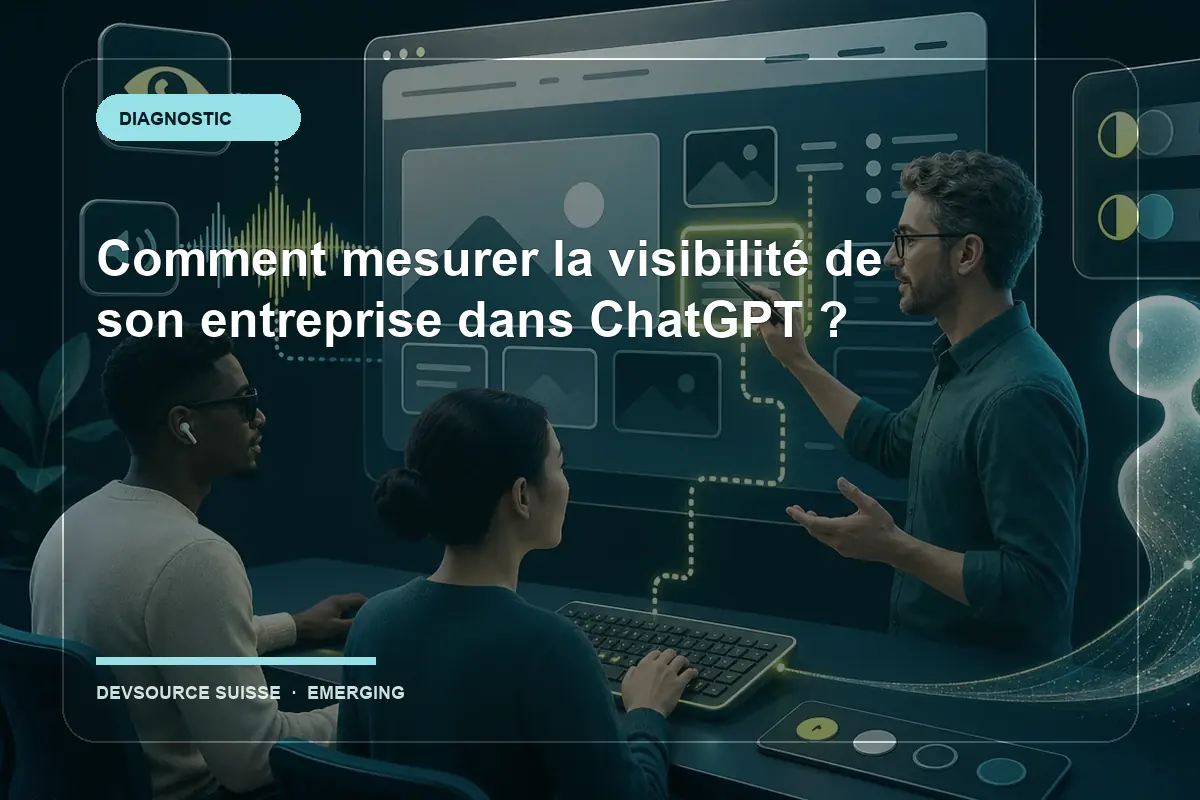 Diagnostic pour « Comment mesurer la visibilité de son entreprise dans ChatGPT ? » dans le contexte d’un site suisse