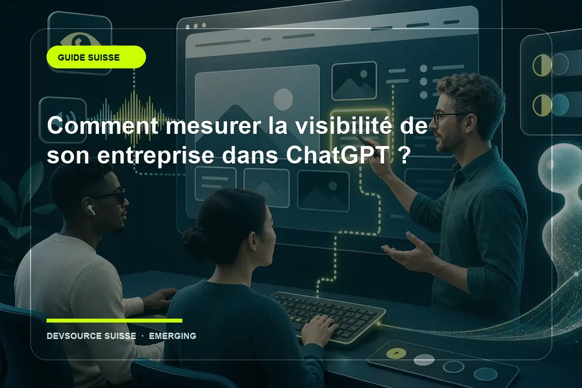 Illustration suisse de l’article « Comment mesurer la visibilité de son entreprise dans ChatGPT ? »