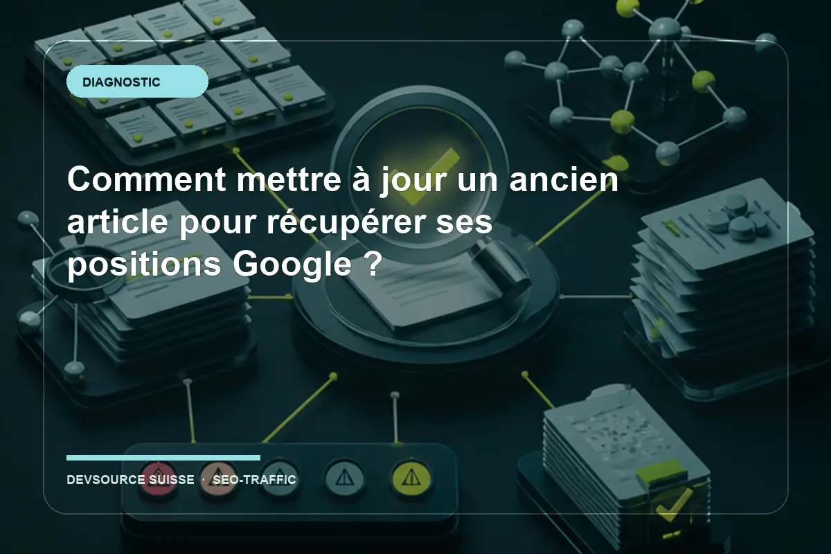 Diagnostic pour « Comment mettre à jour un ancien article pour récupérer ses… » dans le contexte d’un site suisse
