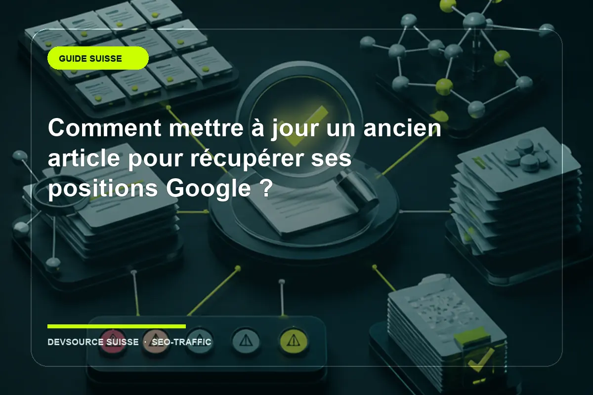 Illustration suisse de l’article « Comment mettre à jour un ancien article pour récupérer ses positions Google ? »