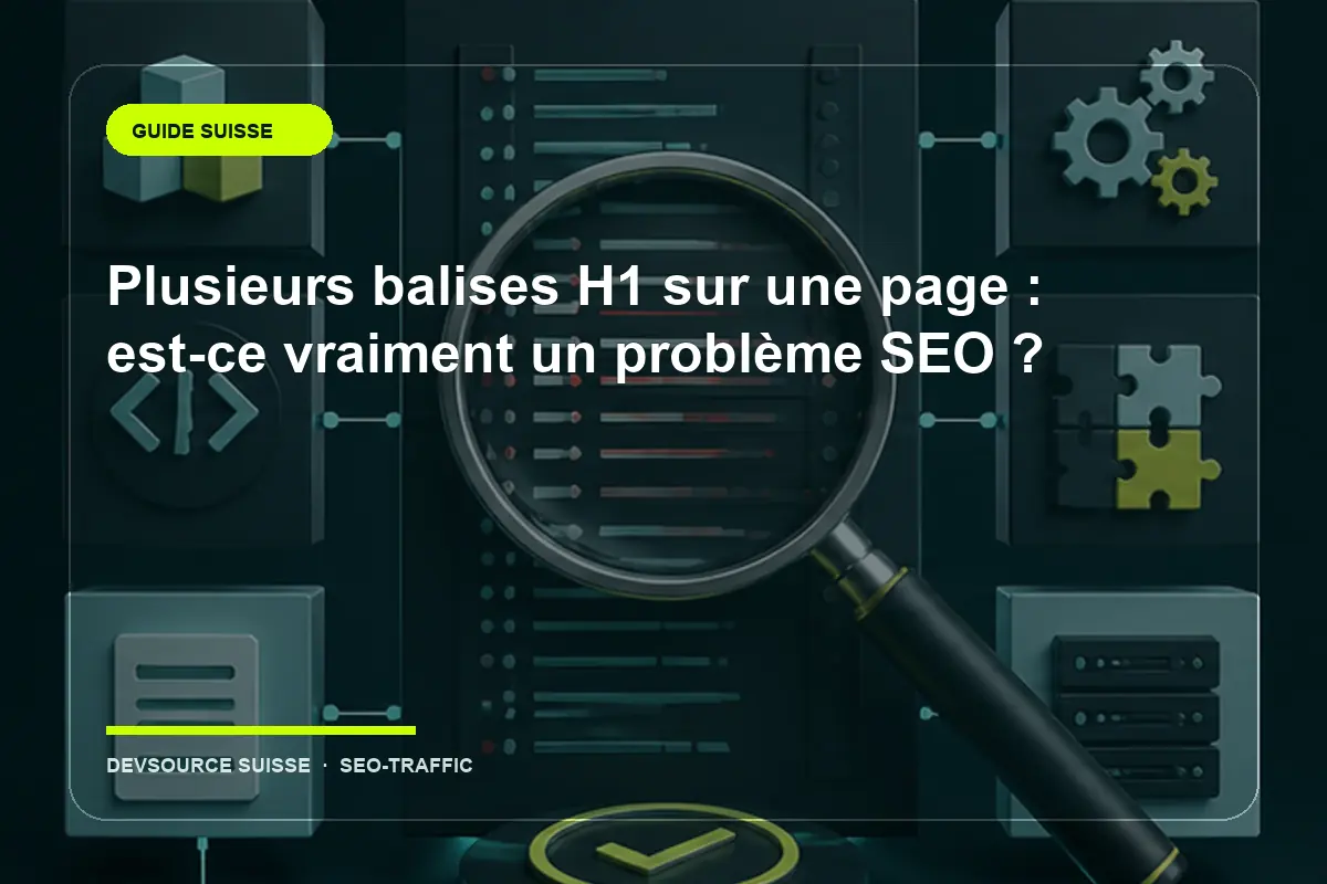 Illustration suisse de l’article « Plusieurs balises H1 sur une page : est-ce vraiment un problème SEO ? »