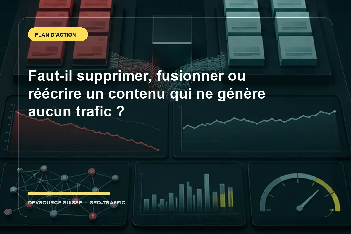 Résolution de « Faut-il supprimer, fusionner ou réécrire un contenu qui ne génère… » pour un site exploité en Suisse