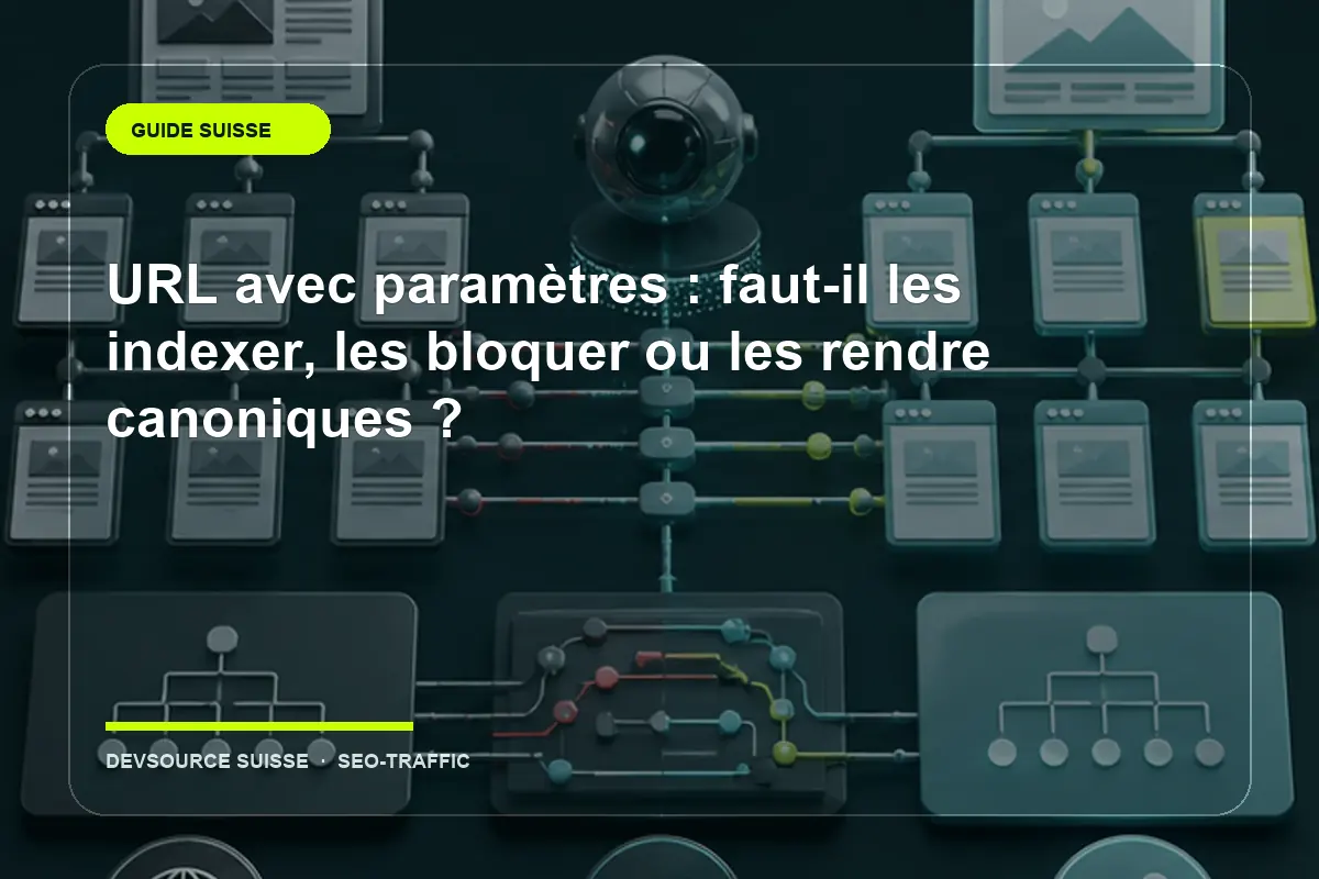 Illustration suisse de l’article « URL avec paramètres : faut-il les indexer, les bloquer ou les rendre canoniques ? »