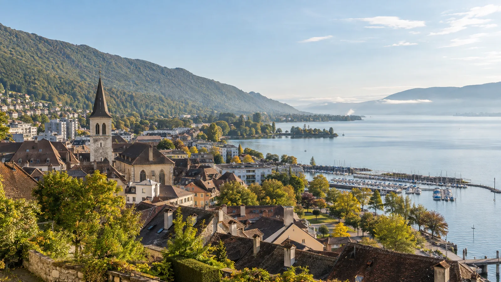 Vue de Bienne, marché local accompagné par Devsource pour le référencement naturel