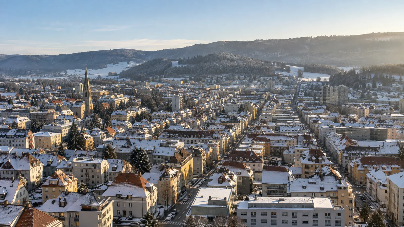 Vue de La Chaux-de-Fonds, marché local accompagné par Devsource pour le référencement naturel