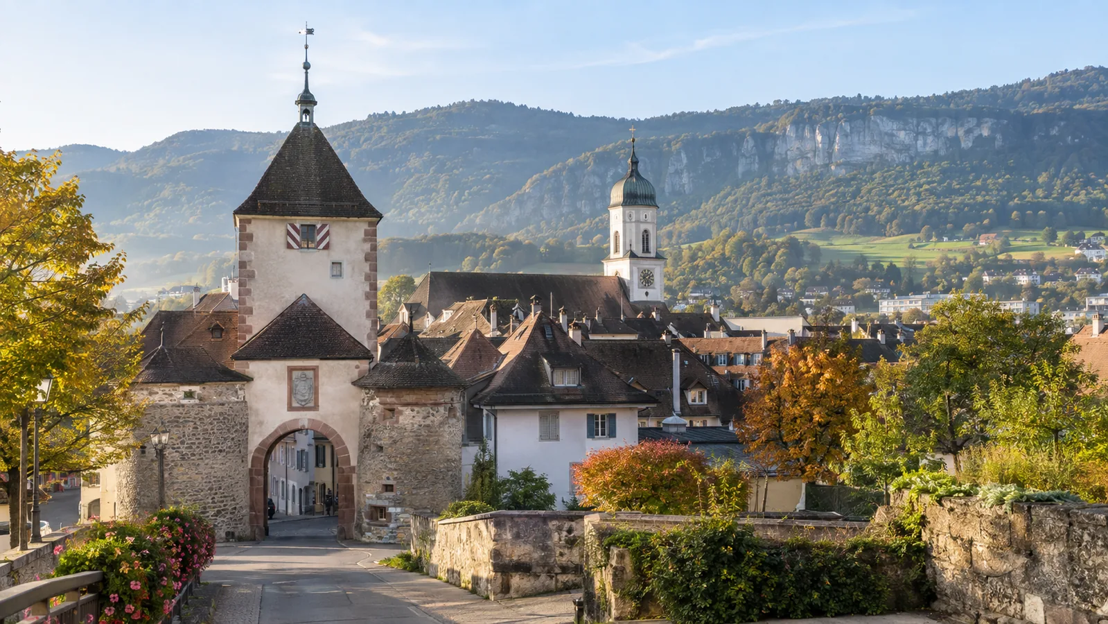 Vue de Delémont, marché local accompagné par Devsource pour le référencement naturel