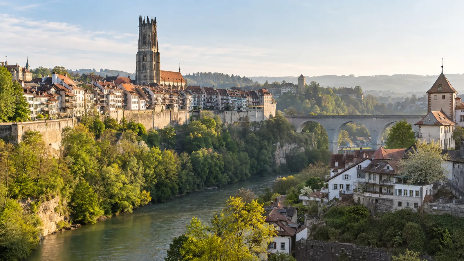 Vue de Fribourg, marché local accompagné par Devsource pour le référencement naturel