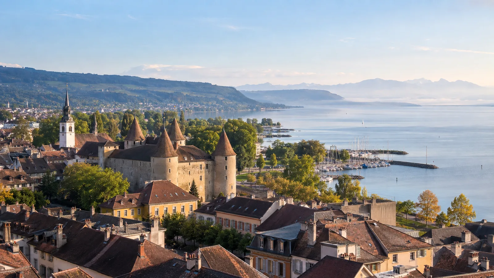 Vue de Yverdon-les-Bains, marché local accompagné par Devsource pour le référencement naturel