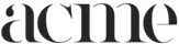 Logo Acmé — version monochrome, référence client Devsource
