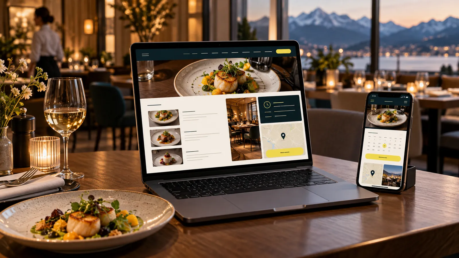 Exemple de site responsive adapté au métier de restaurateurs en Suisse